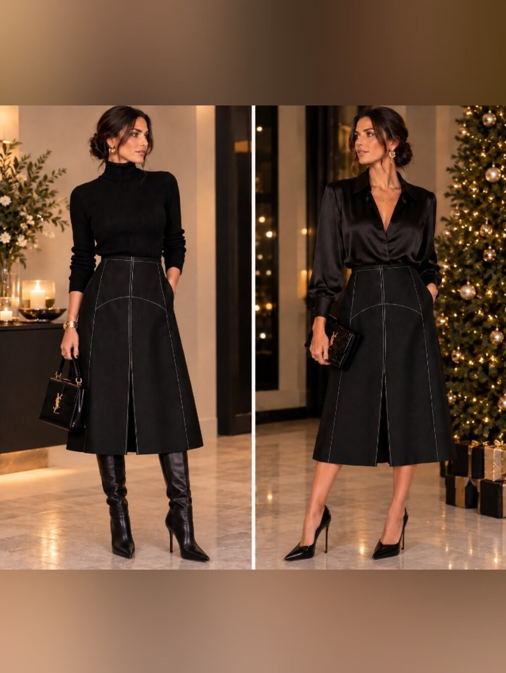 MISHA NONOO Cameo Midi Skirt In Black M
